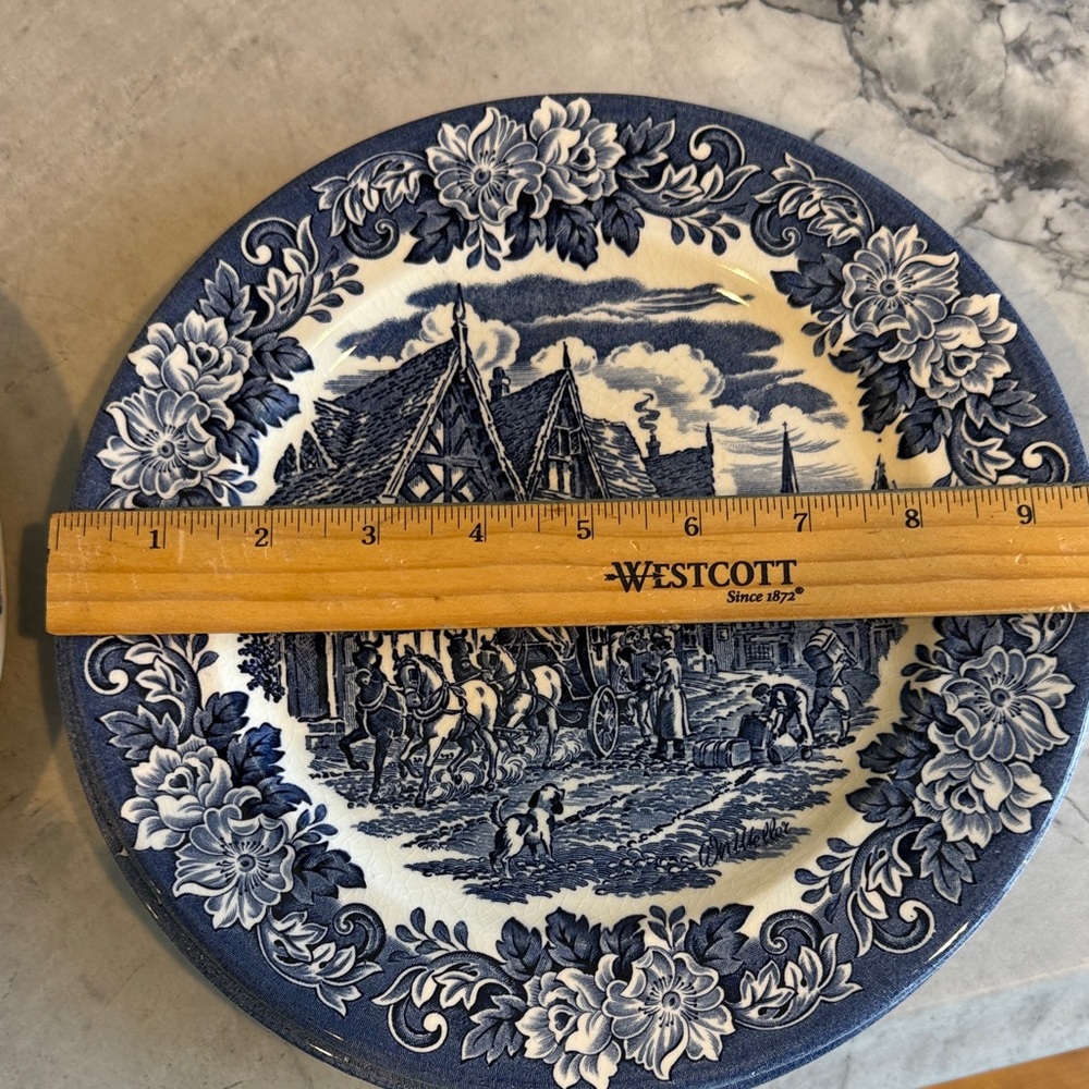 Liberty Blue and White Plates Made in England set of 6 — MAKE OFFER - Picture 7 of 7